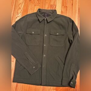 J Crew Men's Olive Color Fleece Jacket - size Medium - worn once